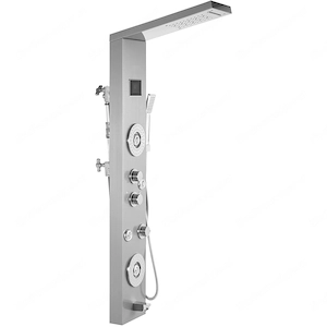 Artikel: LED Duschpaneel 6 in 1 Edelstahl Duschpaneelsysteme Verstellbare Massageduesen Silberner Sp Bild 5