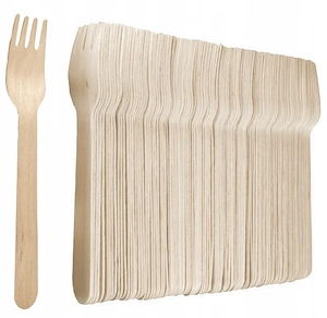 Artikel: WOOD GASTRO ECO DISPOSABLE FORKS Fork 100 PCS Gastro Restaurant Catering Snack Bar Hochwert