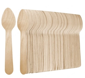 Artikel: WOOD GASTRO ECO DISPOSABLE SPOONS Spoons 100 PCS Gastro Restaurant Catering Snack Bar Hochw