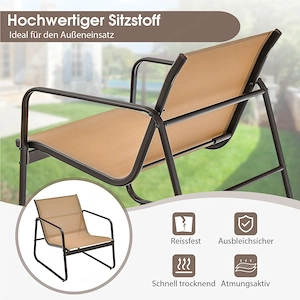 Artikel: 3 pieces Garden furniture set, balcony furniture set, bistro set + table & 2 chairs Hochwer Bild 4