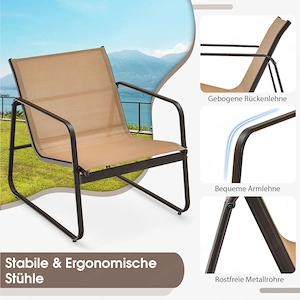 Artikel: 3 pieces Garden furniture set, balcony furniture set, bistro set + table & 2 chairs Hochwer Bild 3
