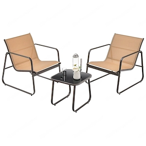 Artikel: 3 pieces Garden furniture set, balcony furniture set, bistro set + table & 2 chairs Hochwer
