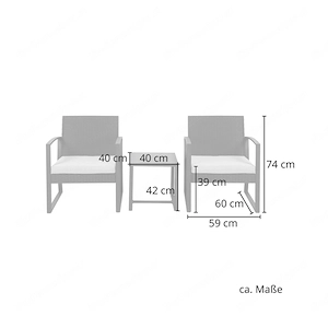 Artikel: Seating group rattan garden furniture polyrattan set table armchair lounge gray Hochwertige Bild 2