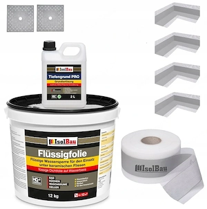 Artikel: IsolBau FLEXIBLE LIQUID FOIL BATHROOM INSULATION Bathroom sealing set 12kg Hochwertiger Art