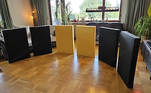 6er Akustikabsorber Set für Homestudio, Tonstudio, Heimkino - Breitbandabsorber mit Rockwool