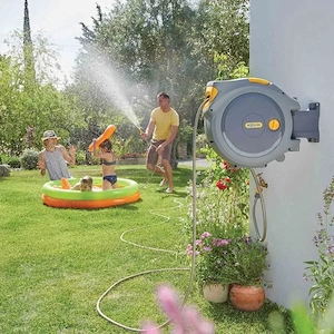 #SALE# Hozelock-Schlauchaufroller zur Wandmontage mit 25-m-Schlauchwagenaufroller Bild 2