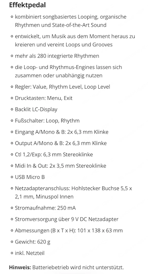 Boss RC-10R Rhythm Loopstation Bild 2