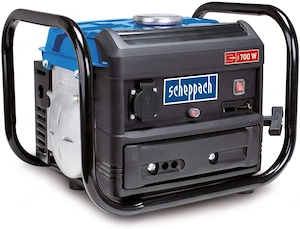 Scheppach Benzingenerator (Stromerzeuger max. 700 W, 4 Liter Tank, leicht und kompakt, einfacher Tra