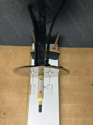 Stehtisch aus Weinfass selbst gefertigt-selbst gemacht 95cm Höhe 52cm Breite NEU!