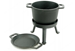 Die Grillpfanne und der Topf k nnen auch zu Hause verwendet werden, das Geschirr ist f r alle Bild 3