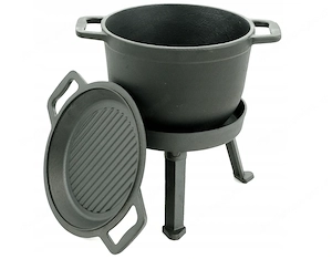 Die Grillpfanne und der Topf k nnen auch zu Hause verwendet werden, das Geschirr ist f r alle Bild 4