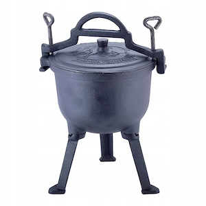 BBQ Dutch Oven Eintopf handgefertigt mit Fuesse ca. 7l fuer Lagerfeuer Camping etc. Bild 3