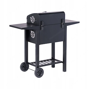 BBQ Holzkohlegrill Grill Smoker Set mit Deckel Hoehenverstellbar 2 Seitenablagen Bild 7