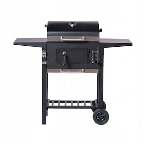 BBQ Holzkohlegrill Grill Smoker Set mit Deckel Hoehenverstellbar 2 Seitenablagen Bild 5