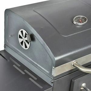 BBQ Holzkohlegrill Grill Smoker Set mit Deckel Hoehenverstellbar 2 Seitenablagen Bild 4