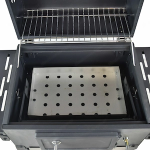 BBQ Holzkohlegrill Grill Smoker Set mit Deckel Hoehenverstellbar 2 Seitenablagen Bild 7