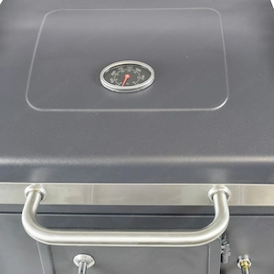 BBQ Holzkohlegrill Grill Smoker Set mit Deckel Hoehenverstellbar 2 Seitenablagen Bild 5