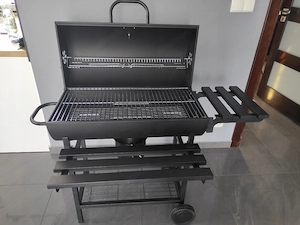 BBQ Holzkohlegrill Grill Smoker Set mit Deckel Camping Outdoor Seitenablage Bild 4