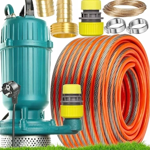 Hochleistungs Pumpe Schmutzwasser mit 20m Gartenschlauch im Set Bild 3