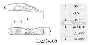 Artikel: JCB SHOVEL TOOTH JCB 3CX 4CX TYPE SHARK 332 C4388 333 D8455 531 03205 2CX, 3CX, 4CX, 8060,  Bild 3