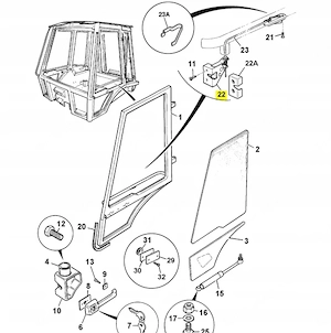 Artikel: JCB door lock - left side 3CX, 4CX 123 07383 AC Hochwertiger Artikel aus unserem Online-Sho Bild 4