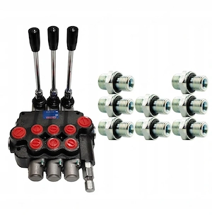 Artikel: Hydraulic distributor monoblock lever control 3-PIECE DISTRIBUTOR 40L + CONNECTION SET Hoch