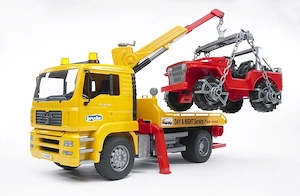 Kinder Spielzeug Spielzeugauto MAN TGA Abschleppwagen mit JEEP Bild 4