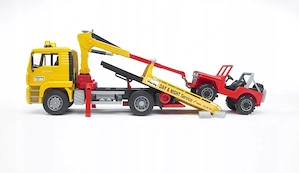 Kinder Spielzeug Spielzeugauto MAN TGA Abschleppwagen mit JEEP Bild 6