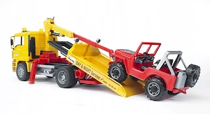 Kinder Spielzeug Spielzeugauto MAN TGA Abschleppwagen mit JEEP Bild 3