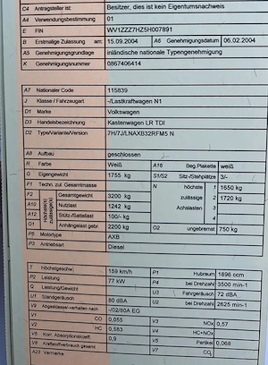 VW T5 Transporter Kastenwagen LR 1,9 TDI Bild 2