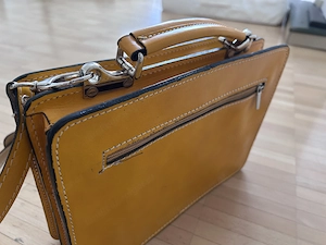 Ledertasche orange 28x22cm Bild 3