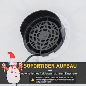 Weihnachtsdekoration, aufblasbarer Schneemann mit rotierenden Lichtern und Zubeh r Bild 6