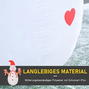 Weihnachtsdekoration, aufblasbarer Schneemann mit rotierenden Lichtern und Zubeh r Bild 4