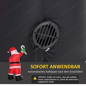 Weihnachtsdekoration, aufblasbare Weihnachtsmann-Zuckerstange mit Lichtern und Zubeh r Bild 6
