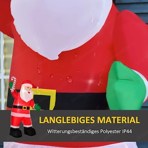 Weihnachtsdekoration, aufblasbare Weihnachtsmann-Zuckerstange mit Lichtern und Zubeh r Bild 5
