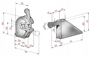 Unterlenker-fanghaken-satz der oberen scharniere der r ckseite des turms fi 20 Bild 2