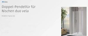duka Doppel-Pendeltüre für Nischen Dusche Neuwertig Bild 4