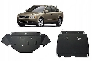 Stahl-Motorabdeckung Unterfahrschutz Audi A4 B6 2000-2005 Umbau mit Anbaumaterial-Set