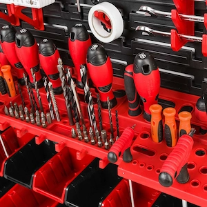 Werkzeug-Wandset, Werkzeughalter mit Lochwand-Aufbewahrungssystem, Werkzeug-Lochwand-Wandregal, Werk Bild 5