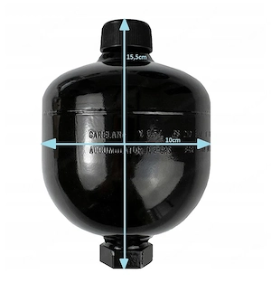 DOPPELTER HYDROSPEICHER F R LADER   2 x 0,5 l im Set mit Anschlussblock und Kugelhahn Bild 3