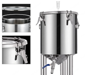 Weinfass, 30 l, Edelstahl, 430 x 560 x 330 mm, f r die Lagerung und Verteilung von Milch,  l, Wein, Bild 6