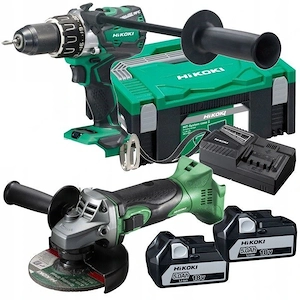 Hikoki DS18DBL2 Akku-Bohrschrauber Hikoki G18DSL2 115 mm Winkelschleifer (im Karton) 2x Akkus 5,0Ah 