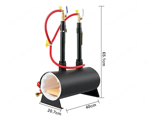 XXL-Starterset Gasschmiedeofen 1350  C, Brennerschmiede 14 L, Schmiedeofen mit zwei Brennern, Auskle Bild 3
