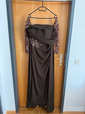 Elegantes Abendkleid Braun Gr. M L  Bild 2