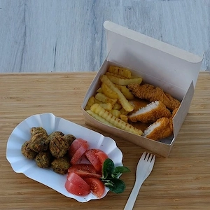 ECO Box Chicken 16x10x6cm 100 St ck Nuggets Burger und Pommes Box Restaurant Snack Food Truck Bistro Bild 3