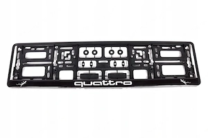 2x ORIGINAL Kennzeichenhalter fuer Audi Quattro Geko UV Druck witterungsbestaendig