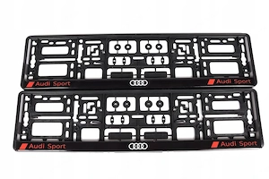 2x ORIGINAL Kennzeichenhalter fuer Audi Sport UV Druck witterungsbestaendig