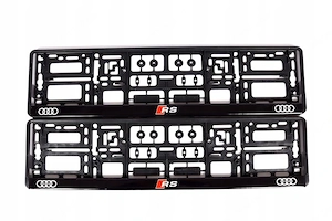 2x ORIGINAL Kennzeichenhalter fuer Audi RS UV Druck witterungsbestaendig