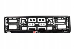 2x ORIGINAL Kennzeichenhalter fuer Audi S Line UV Druck witterungsbestaendig Sline