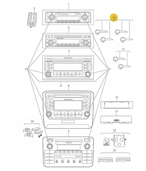 Radio ausbauschluessel din audi set a 4 stueck 8e0051530 Bild 3